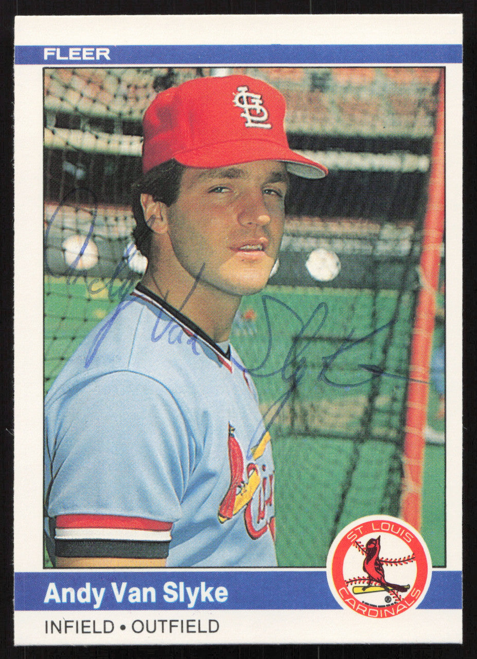 Andy Van Slyke Autographed 1984 Fleer Rookie Card #339 St. Louis Cardinals SKU #265164