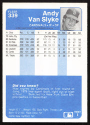 Andy Van Slyke Autographed 1984 Fleer Rookie Card #339 St. Louis Cardinals SKU #265165
