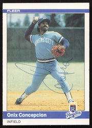 Onix Concepcion Autographed 1984 Fleer Card #345 Kansas City Royals SKU #265166