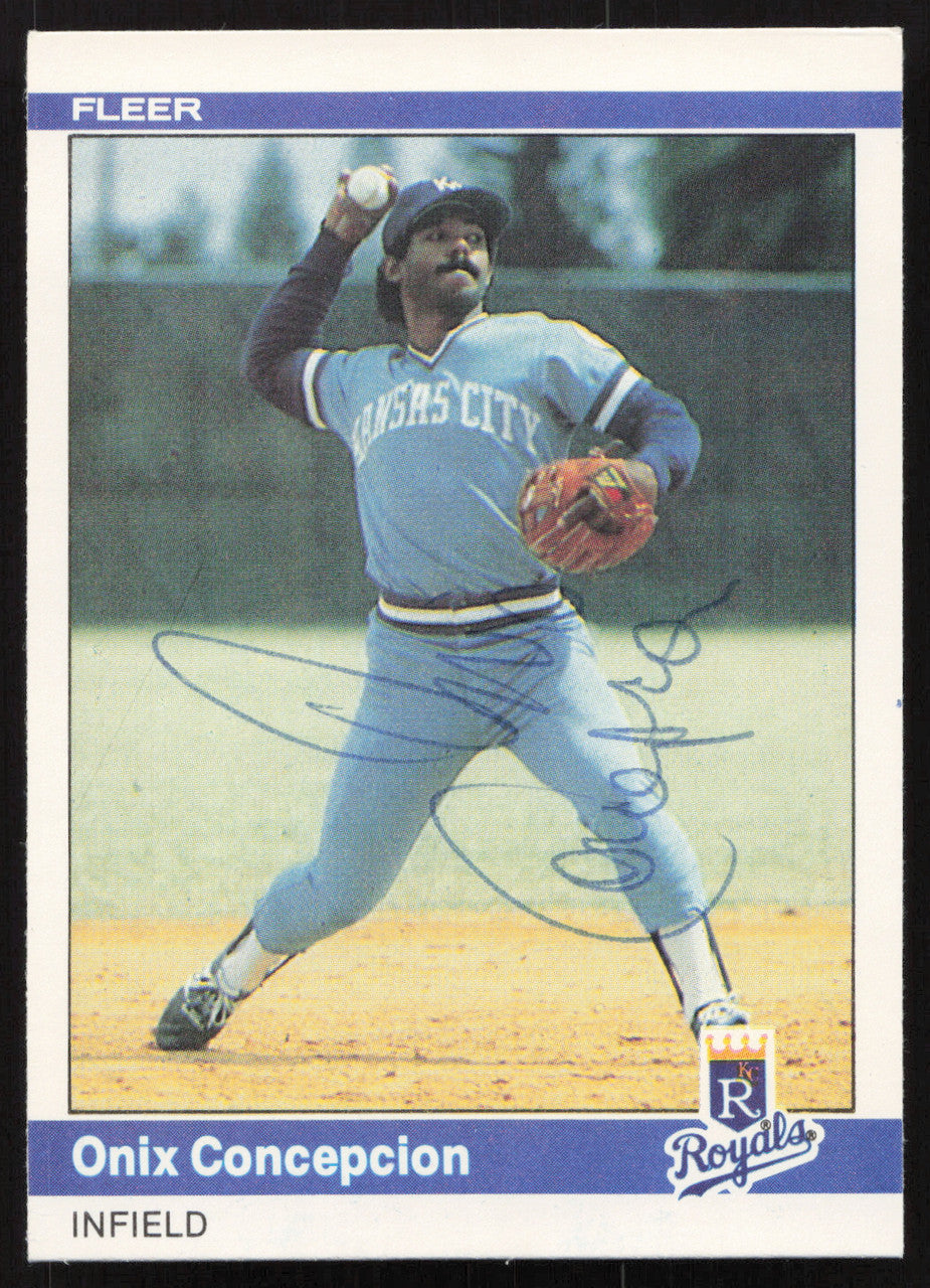 Onix Concepcion Autographed 1984 Fleer Card #345 Kansas City Royals SKU #265166