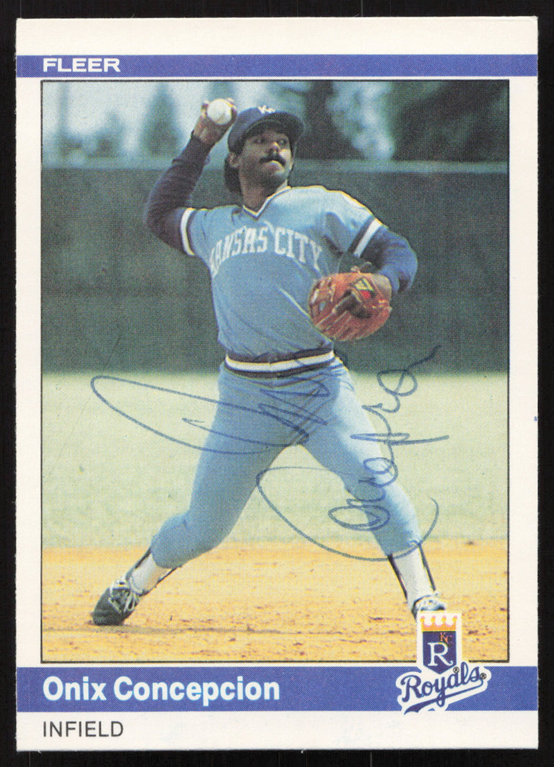 Onix Concepcion Autographed 1984 Fleer Card #345 Kansas City Royals SKU #265166