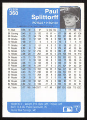 Paul Splittorff Autographed 1984 Fleer Card #360 Kansas City Royals SKU #265167