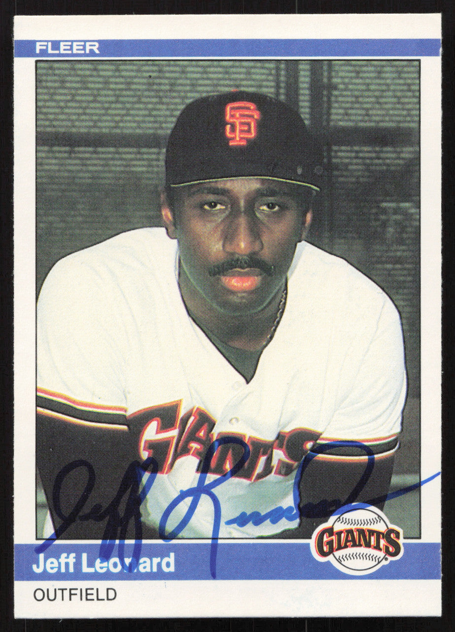 Jeff Leonard Autographed 1984 Fleer Card #379 San Francisco Giants SKU #265169