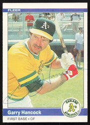 Garry Hancock Autographed 1984 Fleer Card #445 Oakland A's SKU #265172