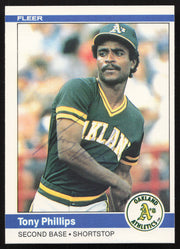 Tony Phillips Autographed 1984 Fleer Card #459 Oakland A's SKU #265173