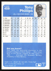 Tony Phillips Autographed 1984 Fleer Card #459 Oakland A's SKU #265173