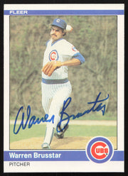 Warren Brusstar Autographed 1984 Fleer Card #487 Chicago Cubs SKU #265178
