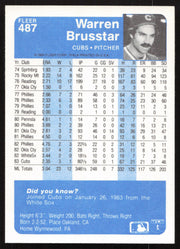 Warren Brusstar Autographed 1984 Fleer Card #487 Chicago Cubs SKU #265178