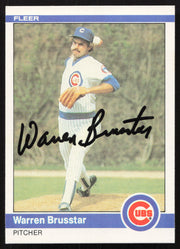 Warren Brusstar Autographed 1984 Fleer Card #487 Chicago Cubs SKU #265179