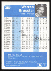 Warren Brusstar Autographed 1984 Fleer Card #487 Chicago Cubs SKU #265179