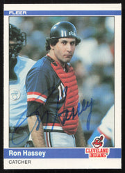 Ron Hassey Autographed 1984 Fleer Card #545 Cleveland Indians SKU #265183