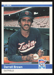 Darrell Brown Autographed 1984 Fleer Card #556 Minnesota Twins SKU #265185