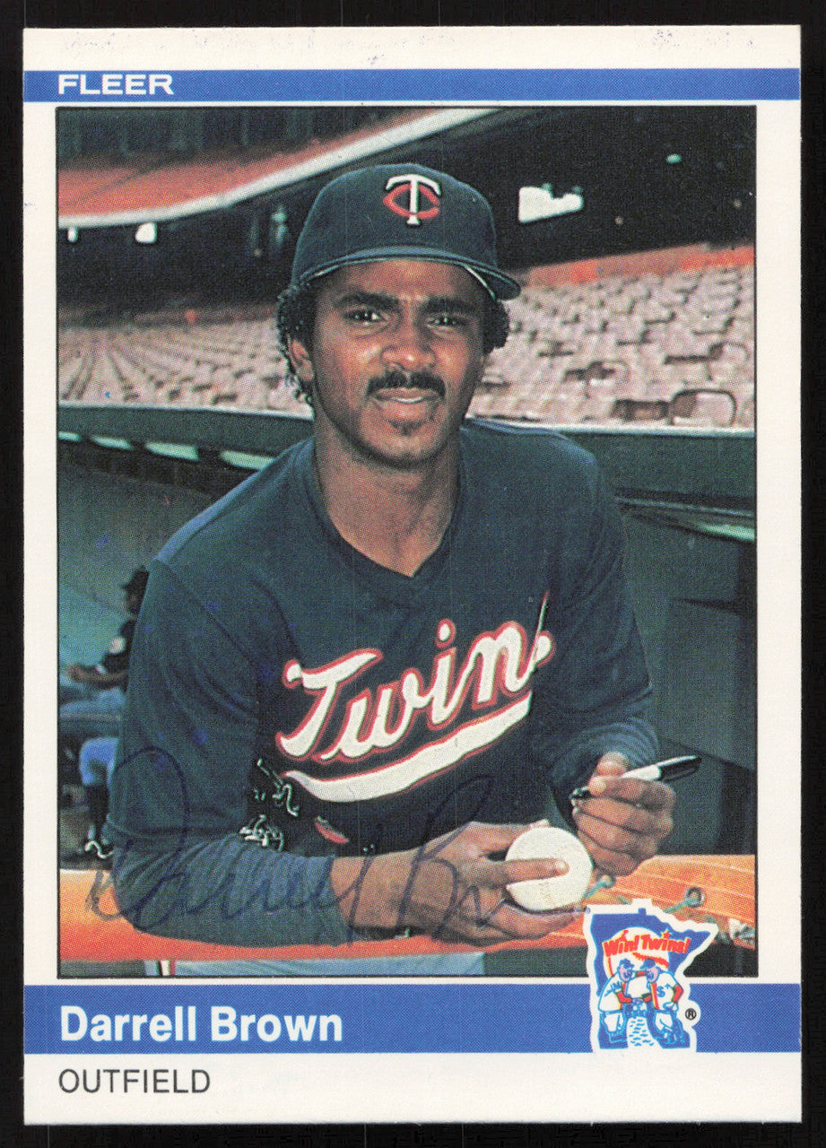 Darrell Brown Autographed 1984 Fleer Card #556 Minnesota Twins SKU #265185