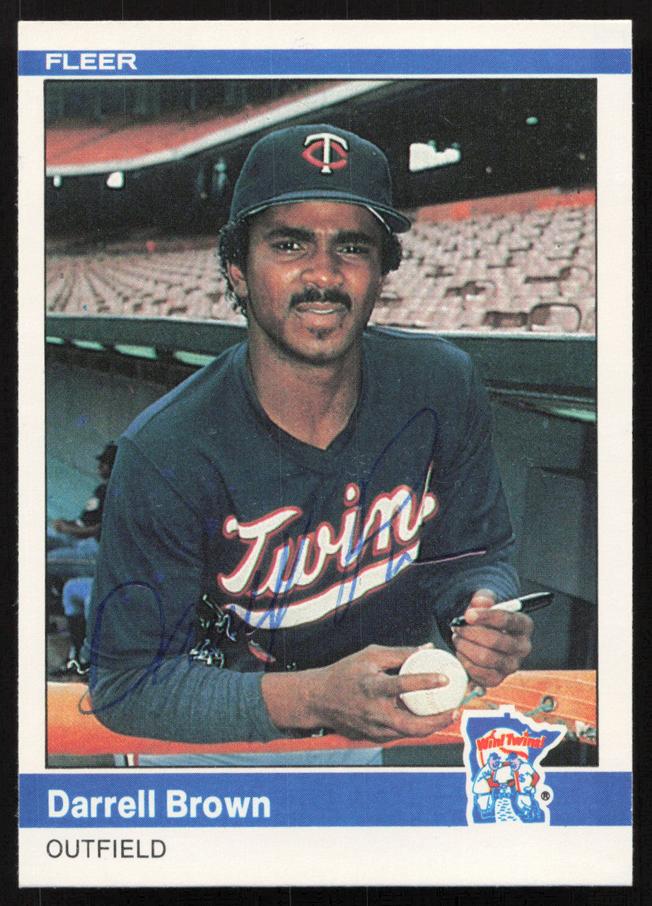 Darrell Brown Autographed 1984 Fleer Card #556 Minnesota Twins SKU #265186