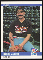 Bobby Castillo Autographed 1984 Fleer Card #559 Minnesota Twins SKU #265187
