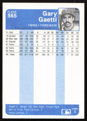 Gary Gaetti Autographed 1984 Fleer Card #565 Minnesota Twins SKU #265188