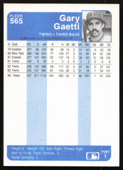 Gary Gaetti Autographed 1984 Fleer Card #565 Minnesota Twins SKU #265189