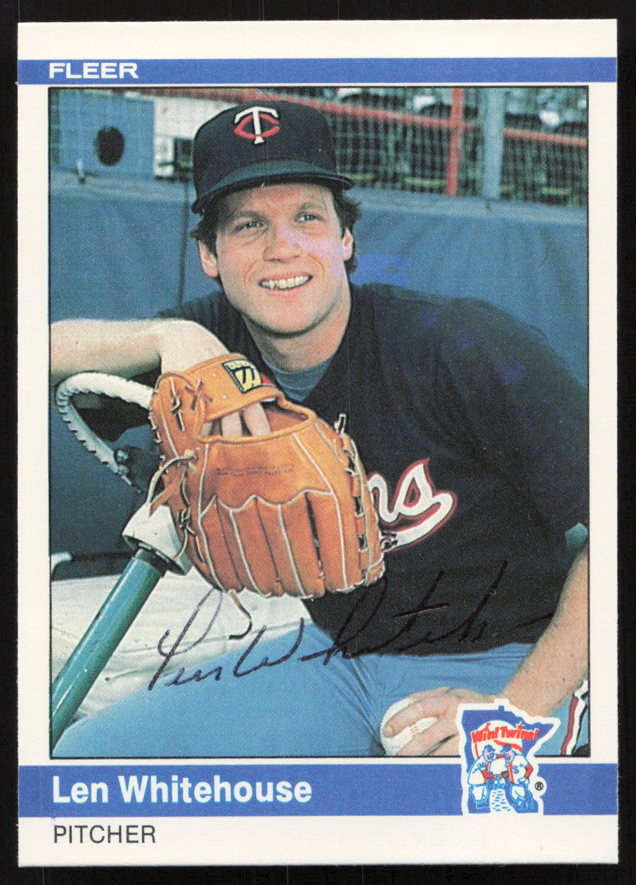 Len Whitehouse Autographed 1984 Fleer Rookie Card #578 Minnesota Twins SKU #265191