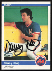 Danny Heep Autographed 1984 Fleer Card #586 New York Mets SKU #265192