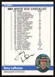 Tony LaRussa Autographed 1984 Fleer Card #649 Chicago White Sox SKU #265194