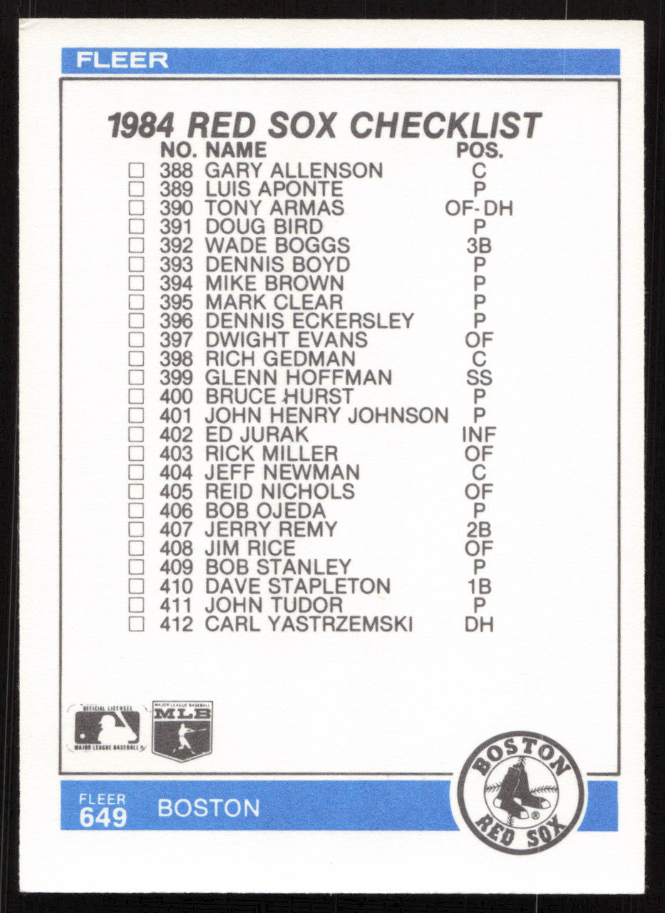 Tony LaRussa Autographed 1984 Fleer Card #649 Chicago White Sox SKU #265194