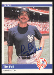 Tim Foli Autographed 1984 Fleer Update Card #U-38 New York Yankees SKU #265198
