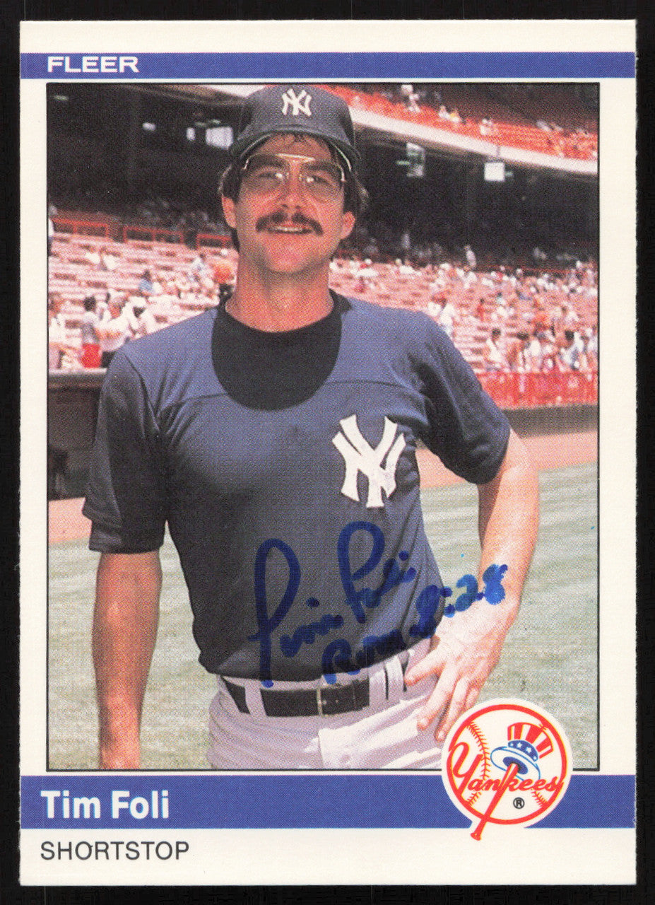 Tim Foli Autographed 1984 Fleer Update Card #U-38 New York Yankees SKU #265198