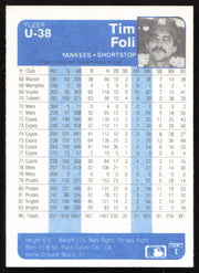 Tim Foli Autographed 1984 Fleer Update Card #U-38 New York Yankees SKU #265198