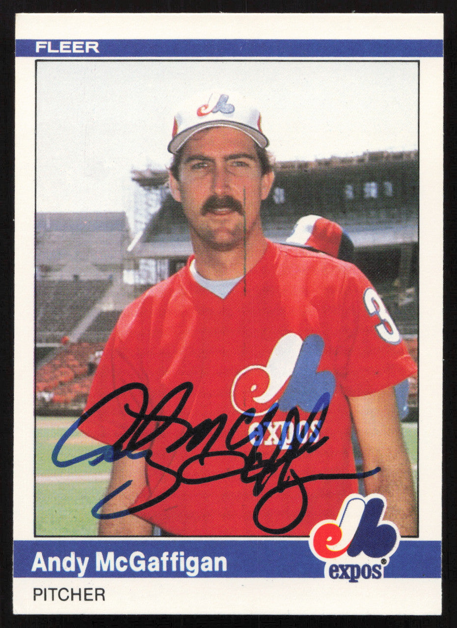 Andy McGaffigan Autographed 1984 Fleer Update Card #U-78 Montreal Expos SKU #265201