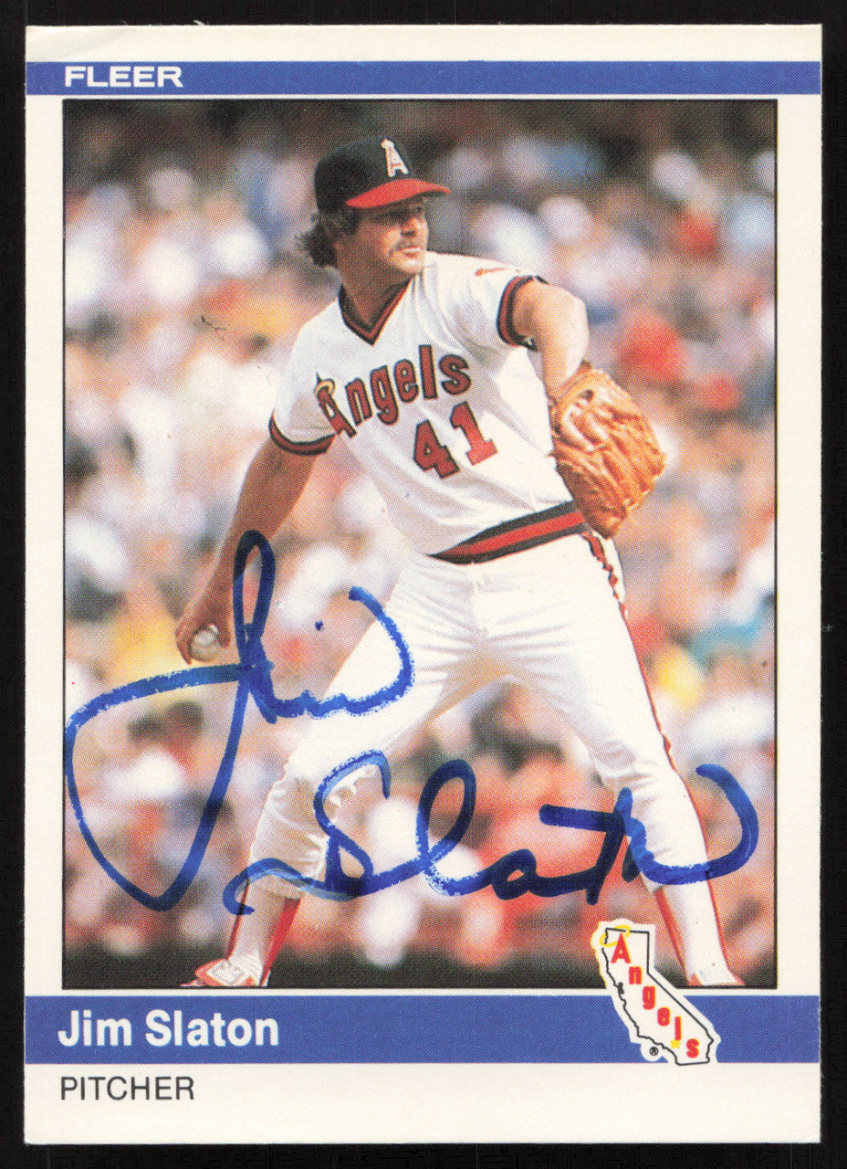 Jim Slaton Autographed 1984 Fleer Update Card #U-107 California Angels SKU #265203
