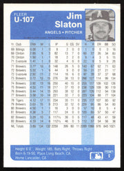 Jim Slaton Autographed 1984 Fleer Update Card #U-107 California Angels SKU #265203