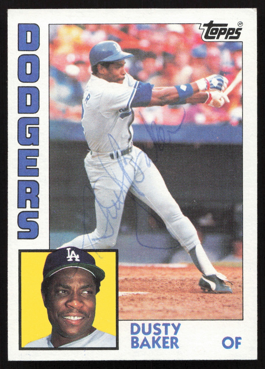 Dusty Baker Autographed 1984 Topps Card #40 Los Angeles Dodgers SKU #265207