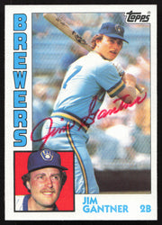 Jim Gantner Autographed 1984 Topps Card #298 Milwaukee Brewers SKU #265214