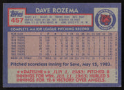 Dave Rozema Autographed 1984 Topps Card #457 Detroit Tigers SKU #265218