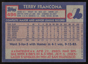 Terry Francona Autographed 1984 Topps Card #496 Montreal Expos SKU #265221