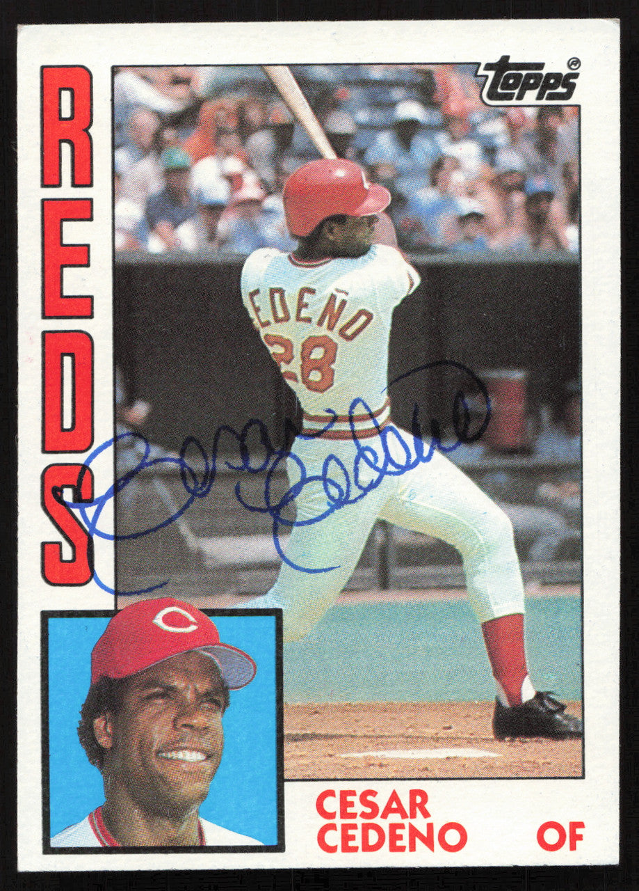 Cesar Cedeno Autographed 1984 Topps Card #725 Cincinnati Reds SKU #265228