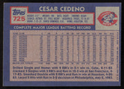 Cesar Cedeno Autographed 1984 Topps Card #725 Cincinnati Reds SKU #265228