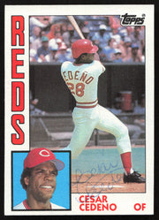 Cesar Cedeno Autographed 1984 Topps Card #725 Cincinnati Reds SKU #265229