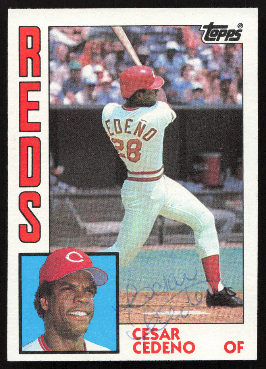 Cesar Cedeno Autographed 1984 Topps Card #725 Cincinnati Reds SKU #265229