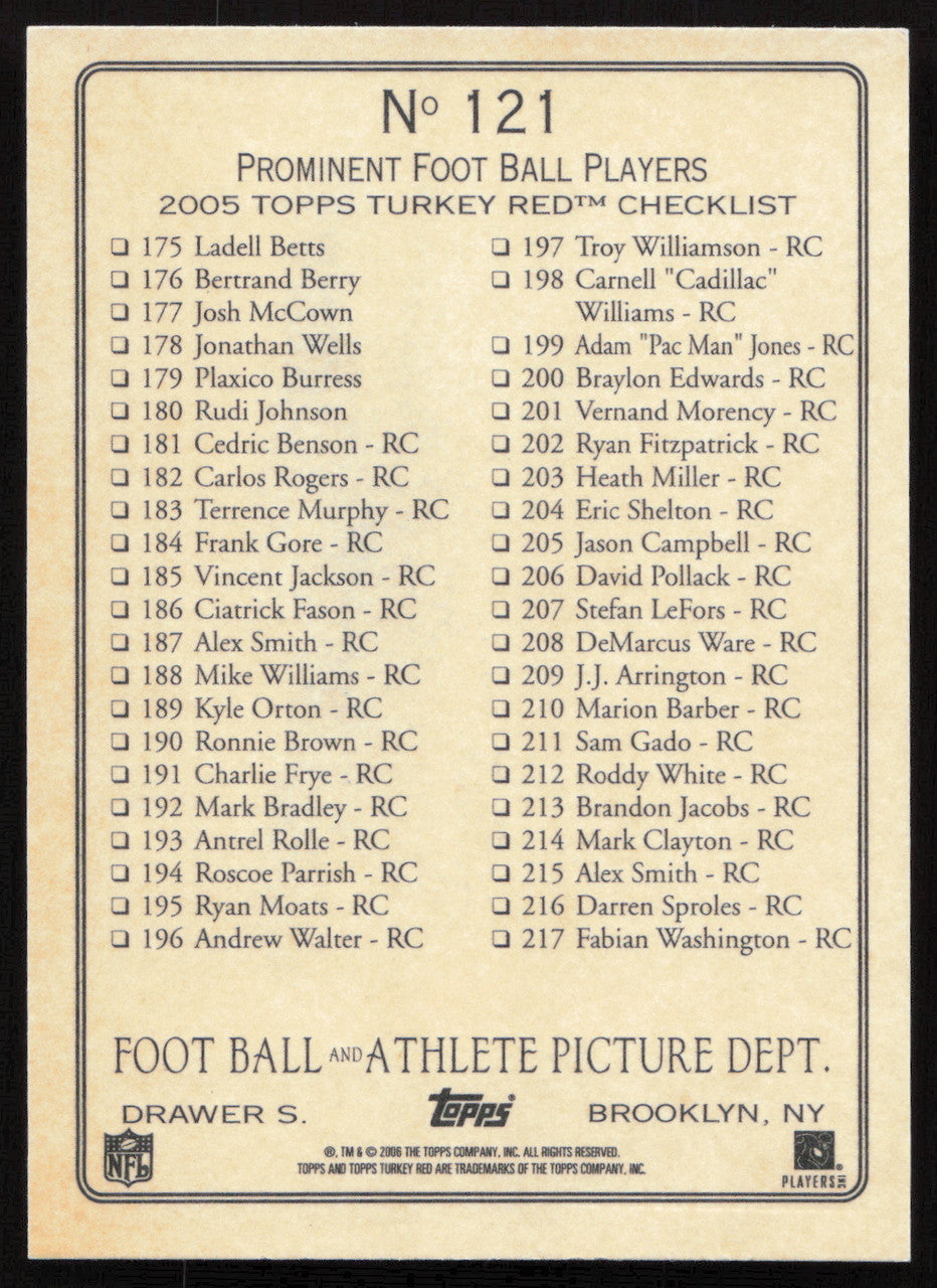 Shaun Alexander Autographed 2005 Topps Turkey Red Card #121 Seattle Seahawks SKU #265241