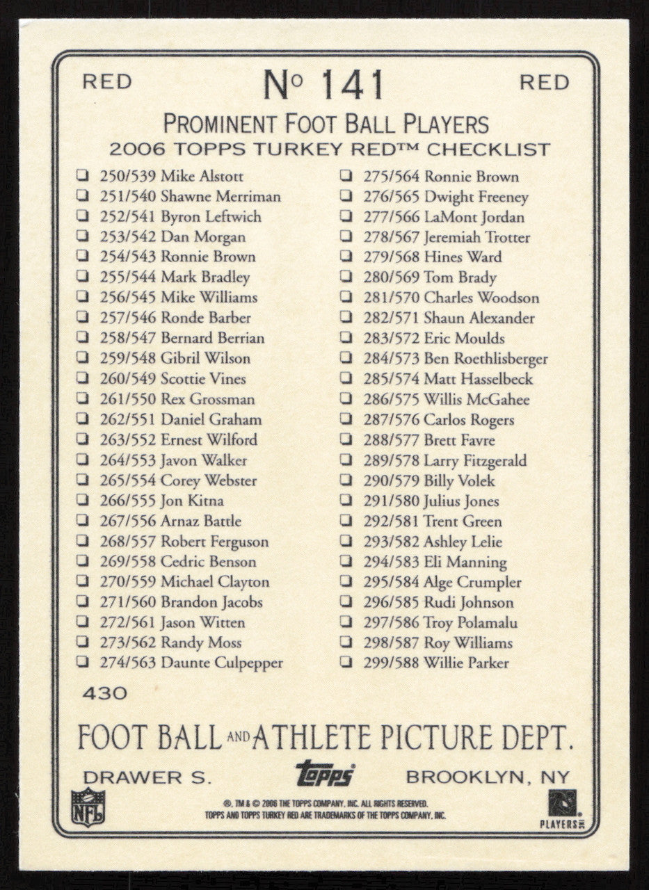 Shaun Alexander Autographed 2005 Topps Turkey Red Card #141 Seattle Seahawks SKU #265243