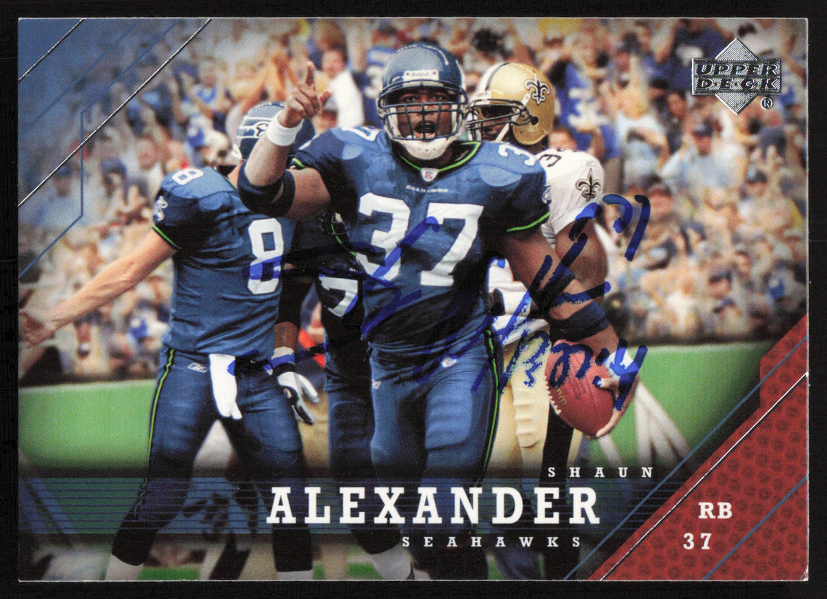 Shaun Alexander Autographed 2005 Upper Deck Card #164 Seattle Seahawks SKU #265245
