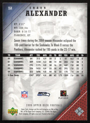 Shaun Alexander Autographed 2005 Upper Deck Card #164 Seattle Seahawks SKU #265245