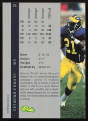 Desmond Howard Autographed 1992 Classic Four Sport Rookie Card #76 Michigan SKU #265251