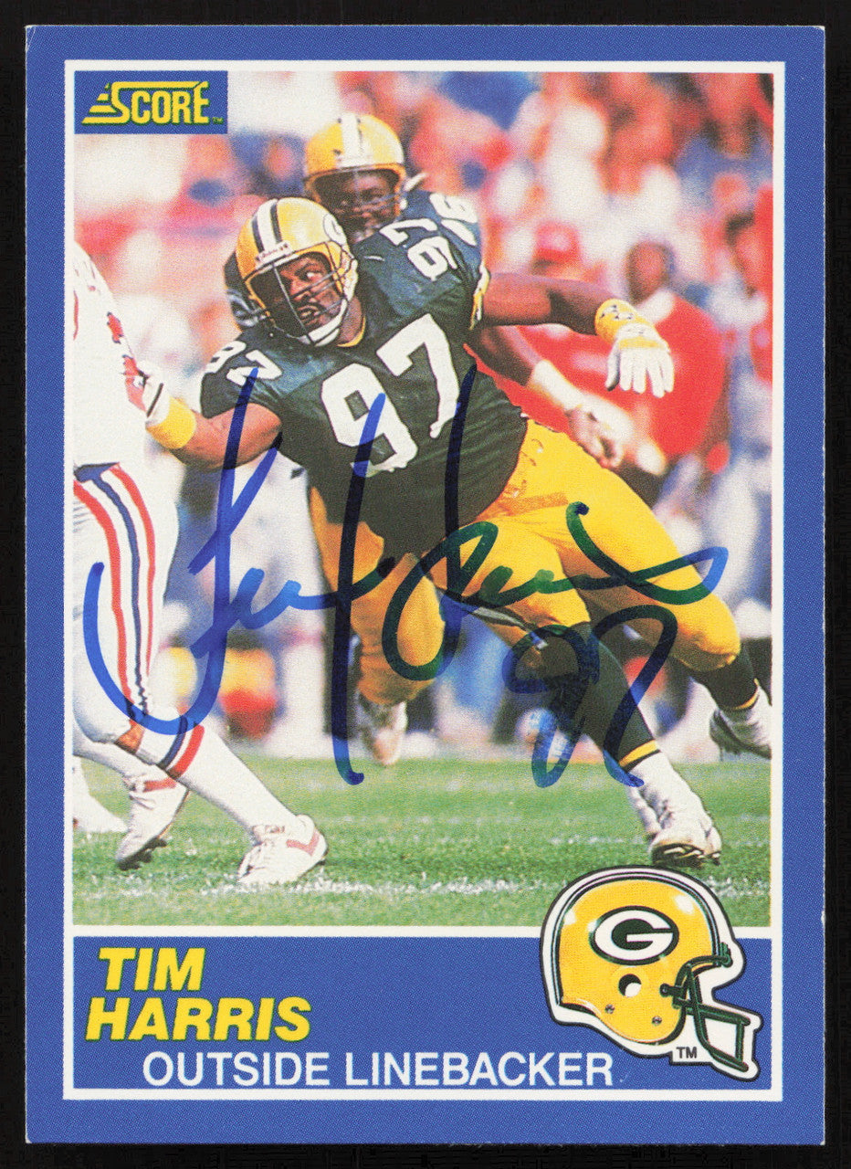 Tim Harris Autographed 1989 Score Card #58 Green Bay Packers SKU #265256