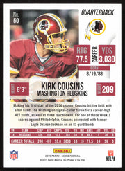 Kirk Cousins Autographed 2015 Score Card #50 Washington Redskins SKU #265262