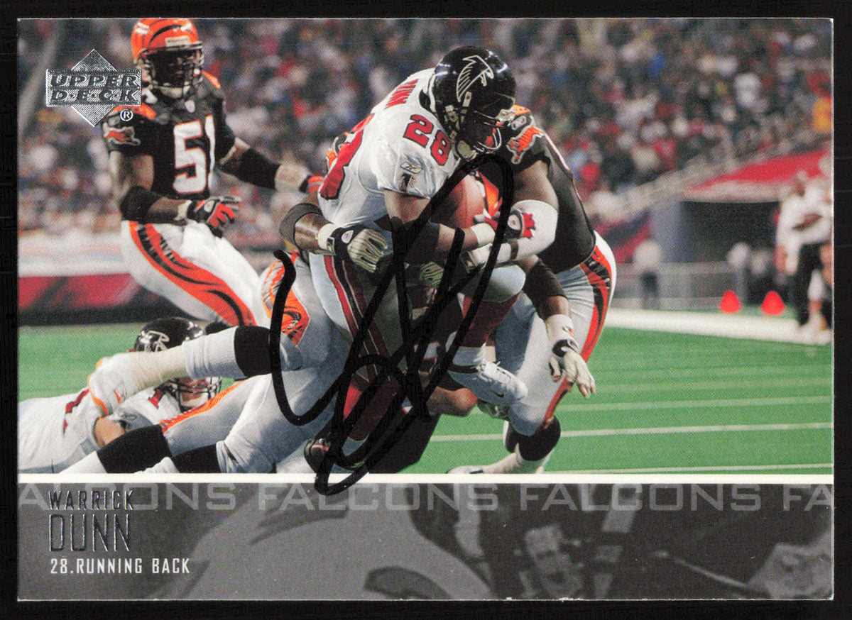 Warrick Dunn Autographed 2003 Upper Deck Card #56 Atlanta Falcons SKU #265263