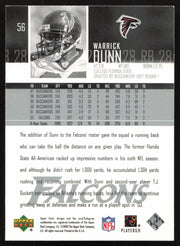 Warrick Dunn Autographed 2003 Upper Deck Card #56 Atlanta Falcons SKU #265263