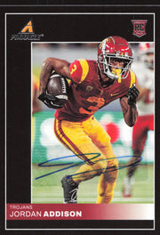 Jordan Addison Autographed 2023 Panini Pinnacle Card #5 Minnesota Vikings SKU #265272