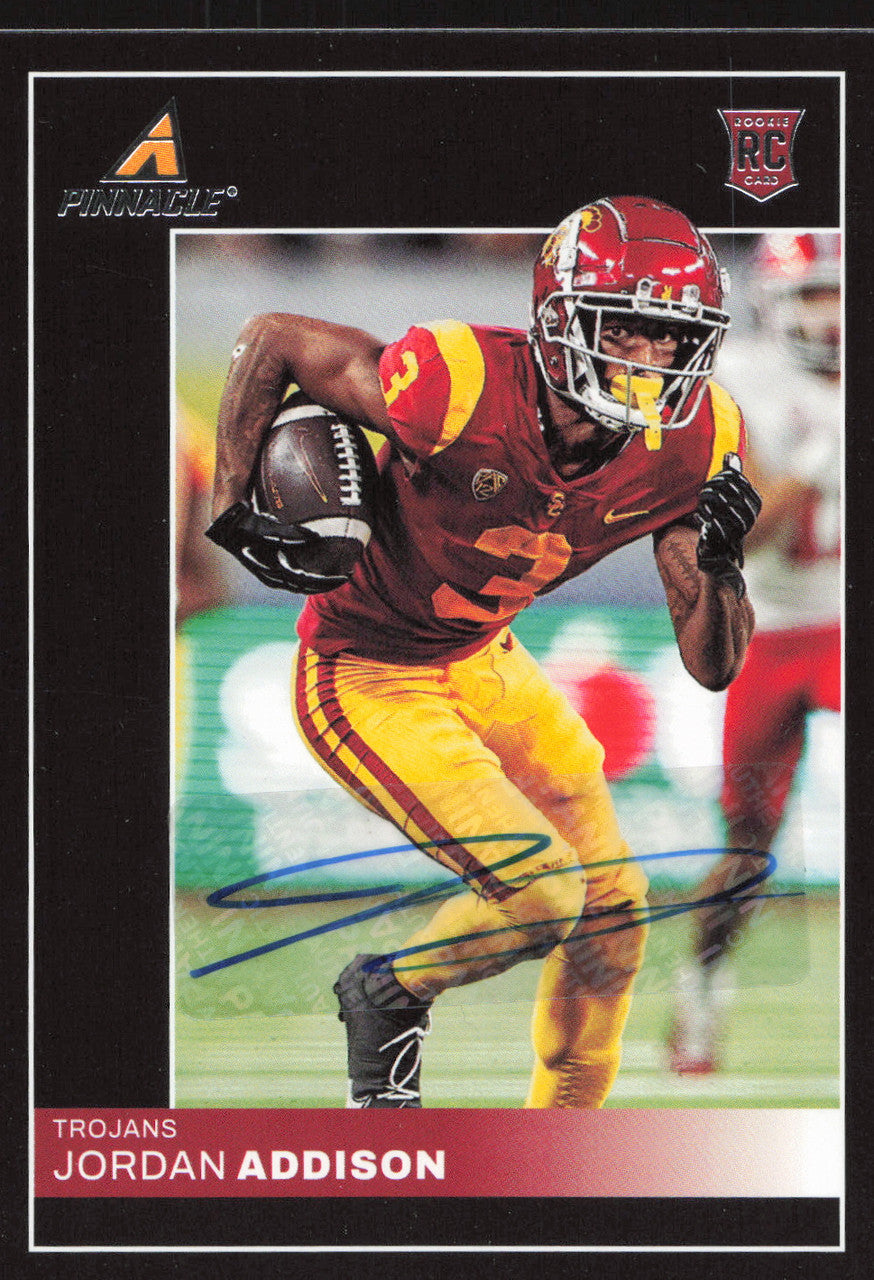 Jordan Addison Autographed 2023 Panini Pinnacle Card #5 Minnesota Vikings SKU #265272